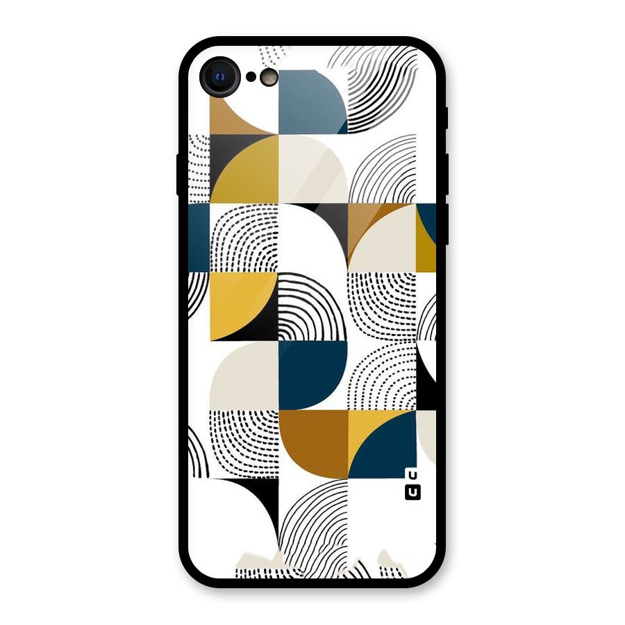 Boxes Pattern Glass Back Case for iPhone 7