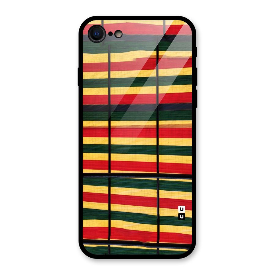 Bright Colors Lines Glass Back Case for iPhone 7