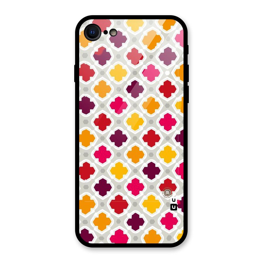 Bright Pattern Glass Back Case for iPhone 7