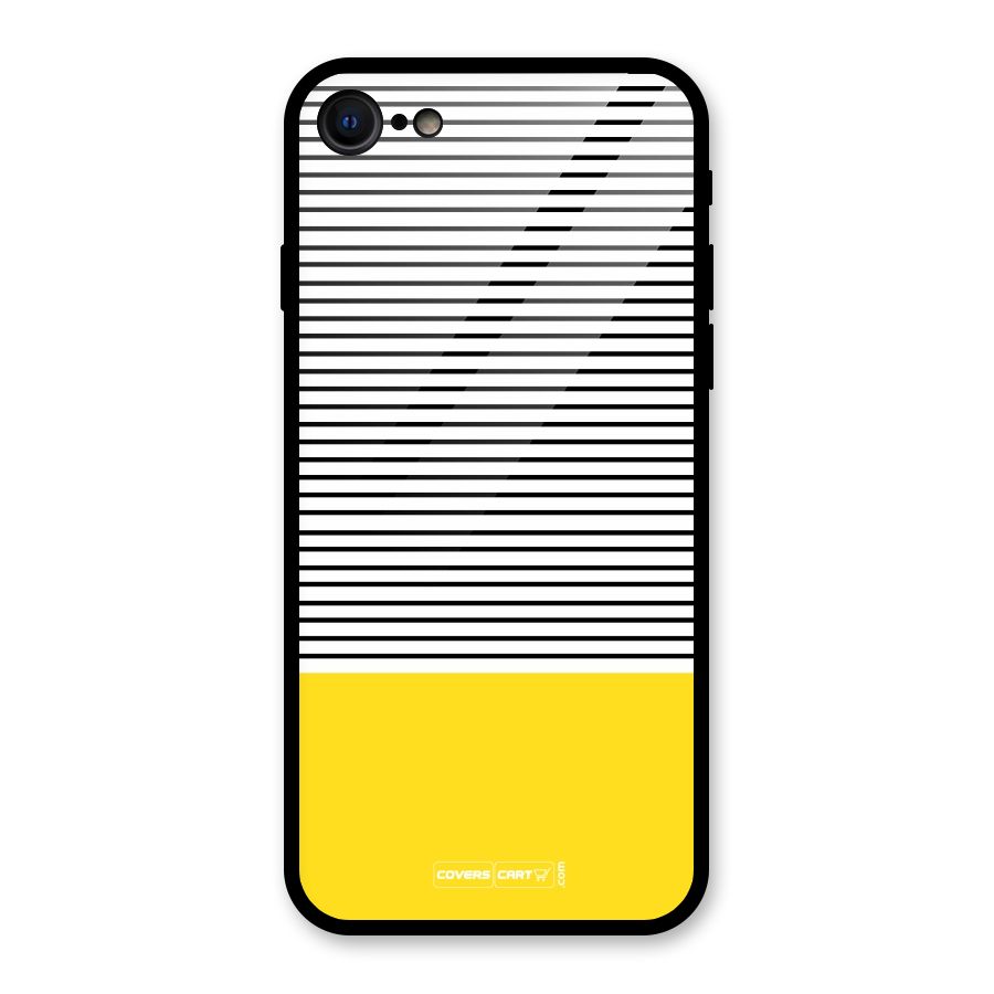 Bright Yellow Stripes Glass Back Case for iPhone 7