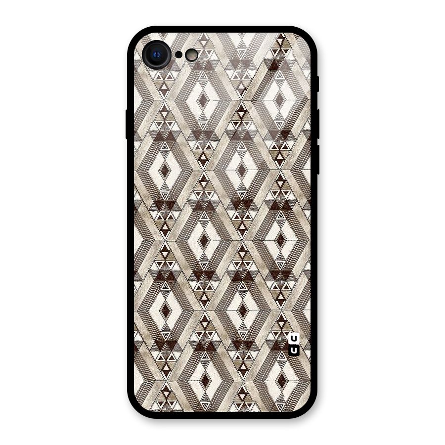 Brown Abstract Design Glass Back Case for iPhone 7