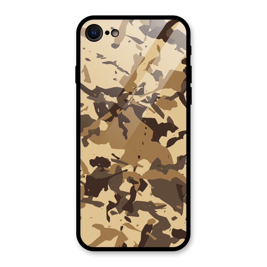 Brown Camouflage Army Glass Back Case for iPhone 7