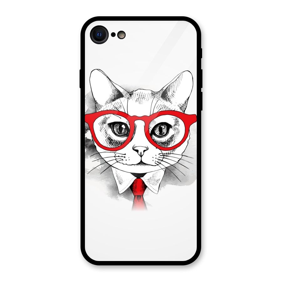 Business Cat Glass Back Case for iPhone 7