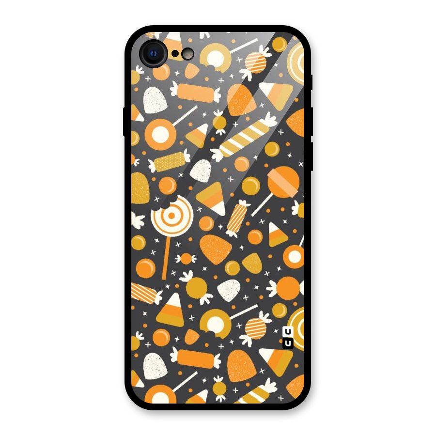 Candies Pattern Glass Back Case for iPhone 7
