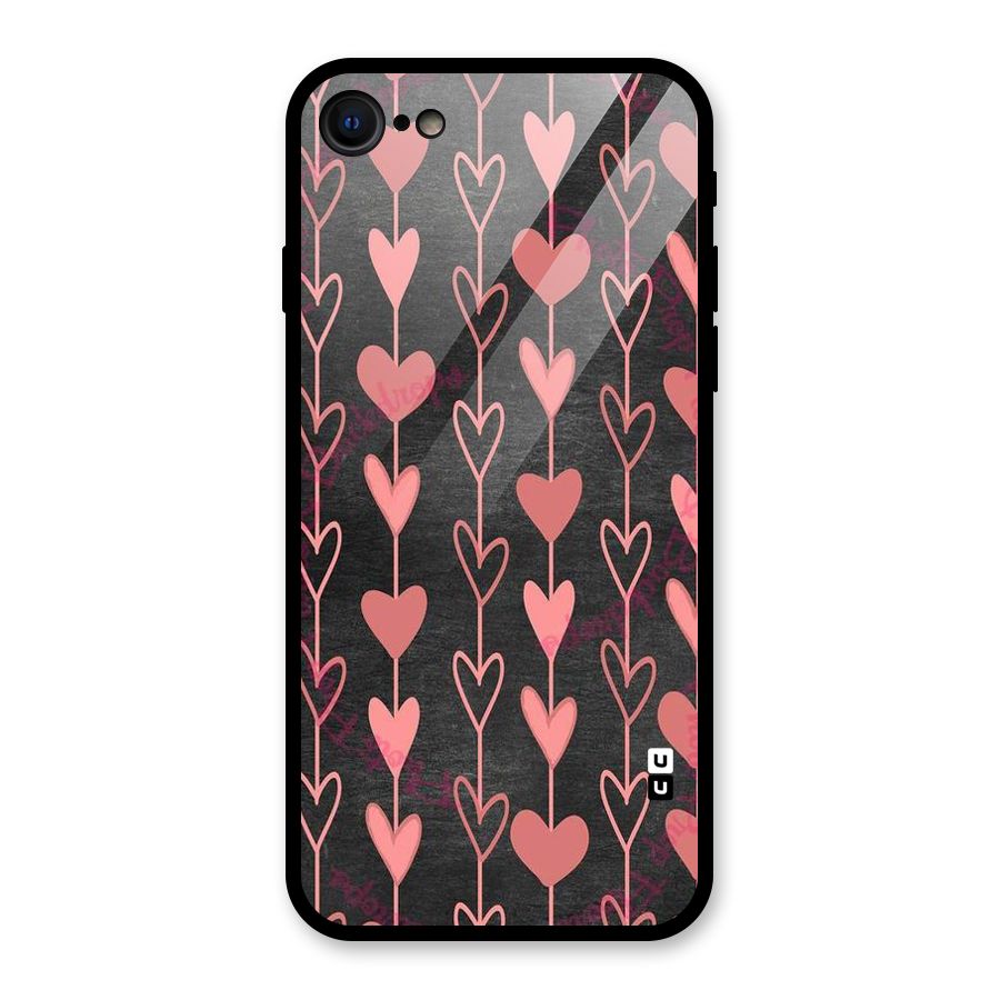 Chain Of Hearts Glass Back Case for iPhone 7