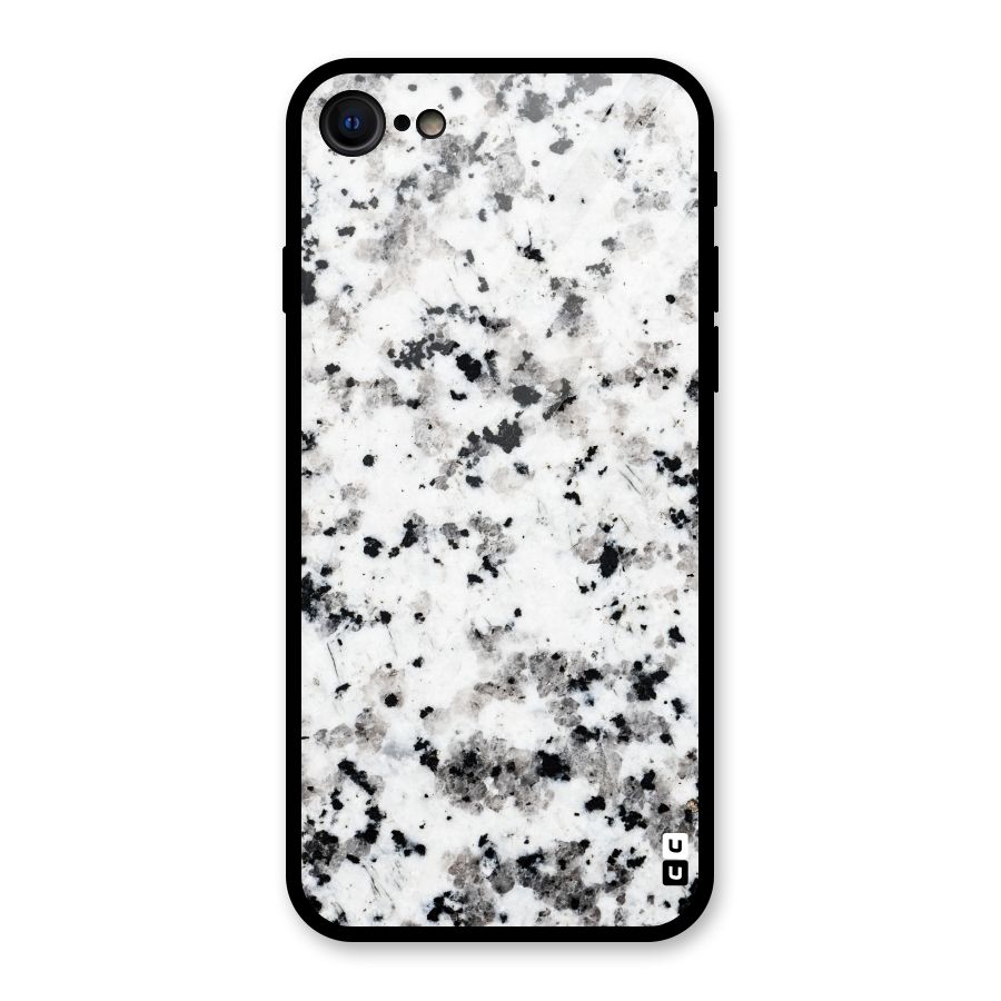 Charcoal Spots Marble Glass Back Case for iPhone 7