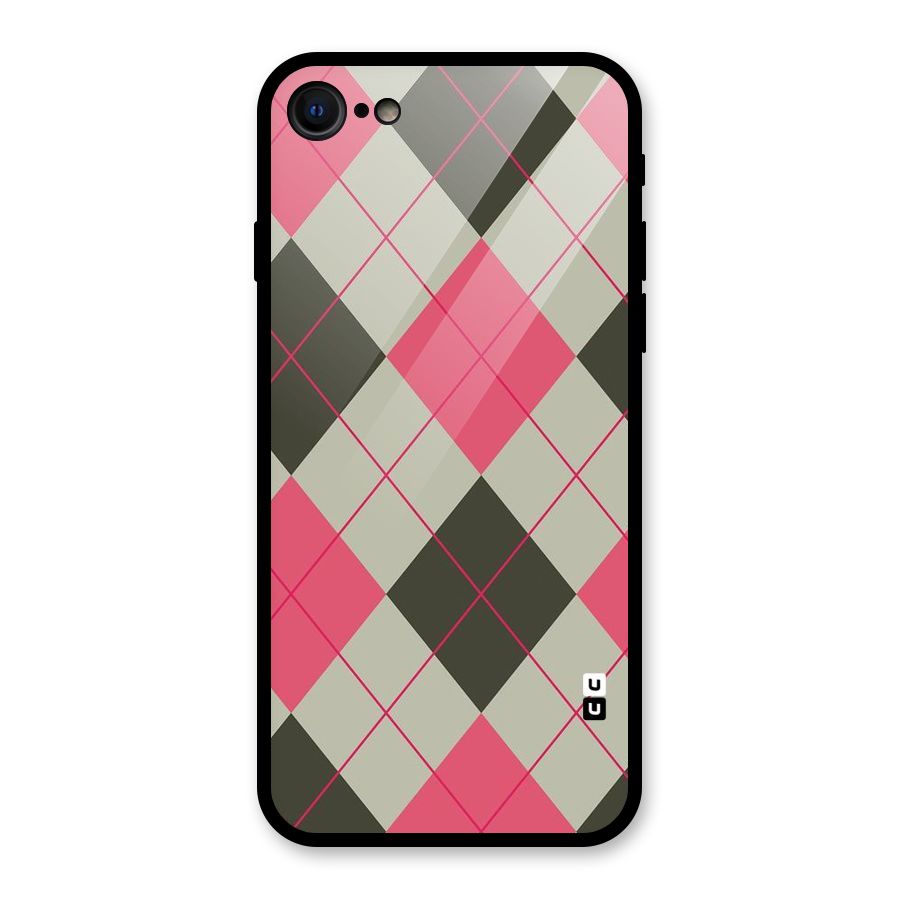 Check And Lines Glass Back Case for iPhone 7