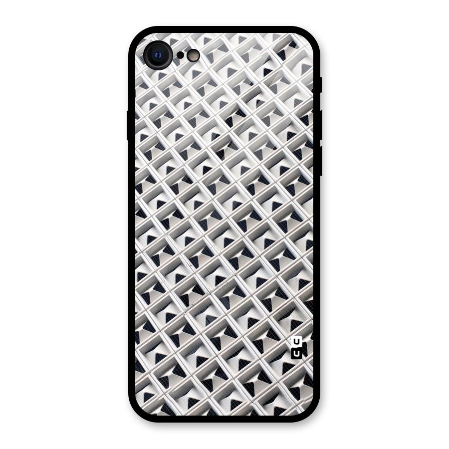 Check White Design Glass Back Case for iPhone 7