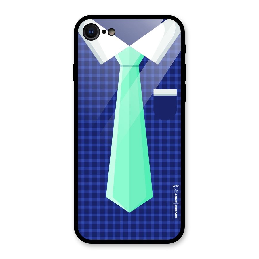 Checked Shirt Tie Glass Back Case for iPhone 7
