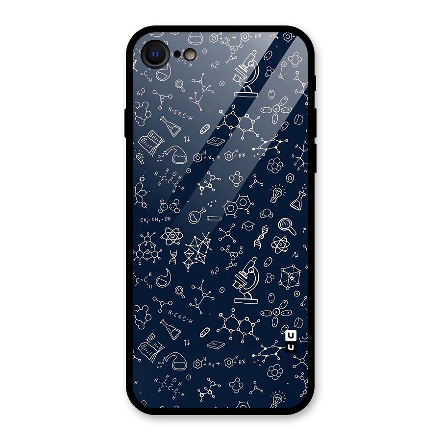 Chemistry Doodle Art Glass Back Case for iPhone 7