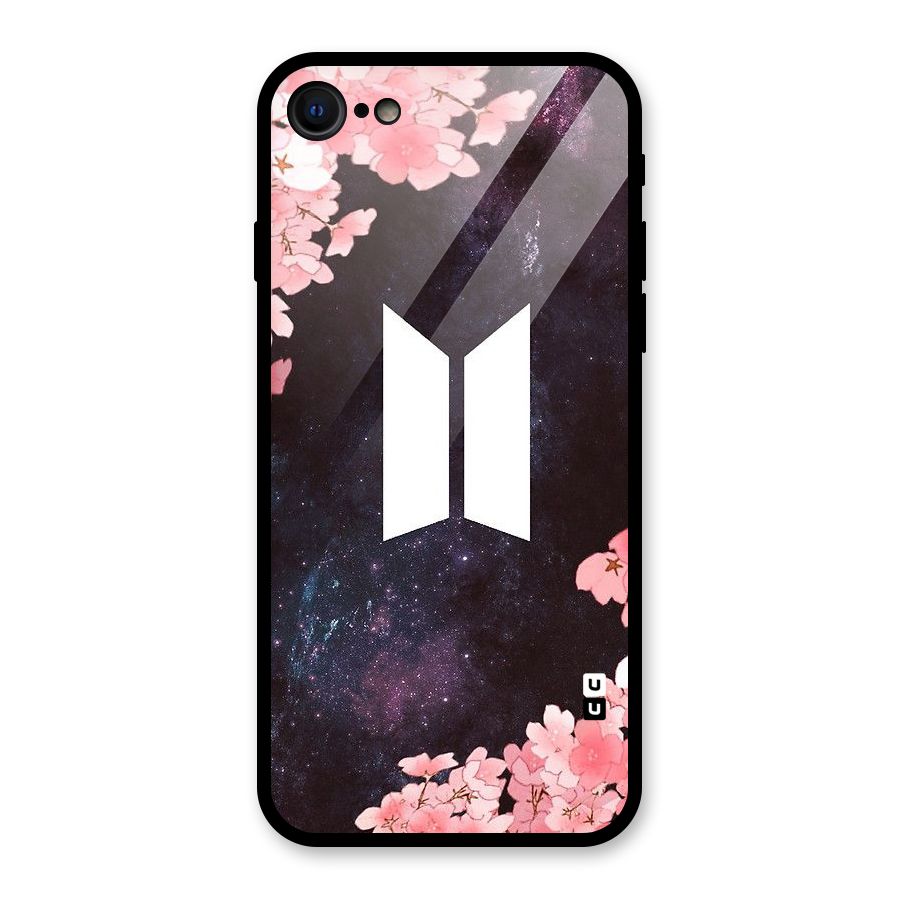 Cherry Blossom Pause Design Glass Back Case for iPhone 7