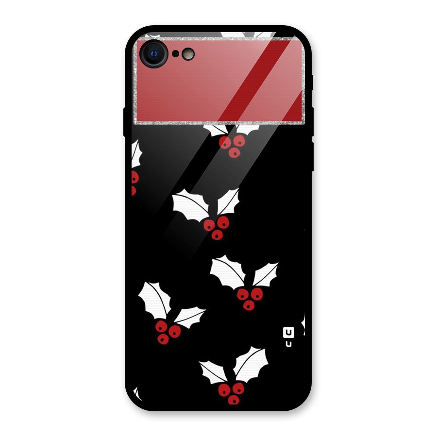 Cherry Leaf Design Glass Back Case for iPhone 7
