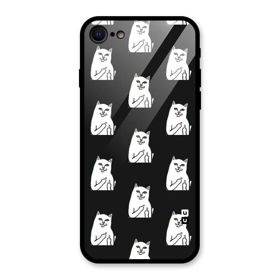 Chill Cat Pattern Glass Back Case for iPhone 7