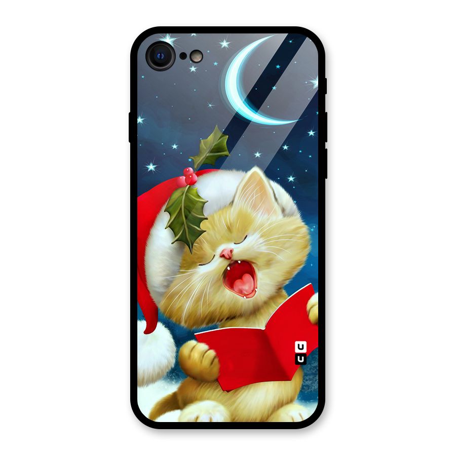 Christmas Cat Glass Back Case for iPhone 7