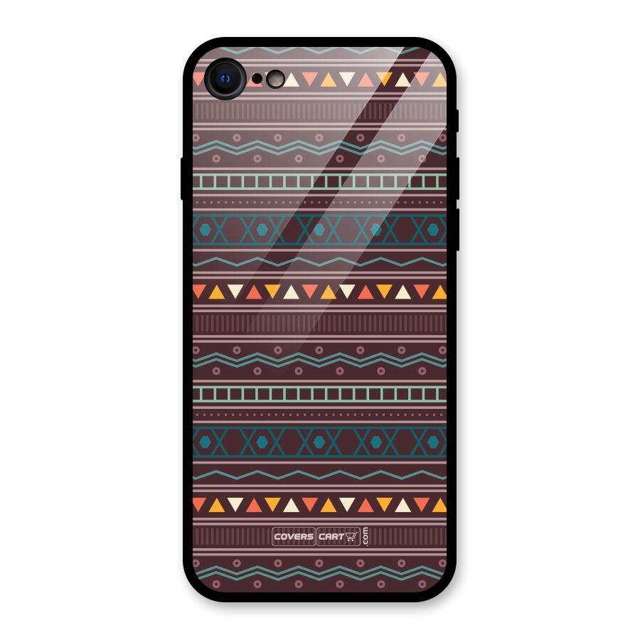 Classic Aztec Pattern Glass Back Case for iPhone 7