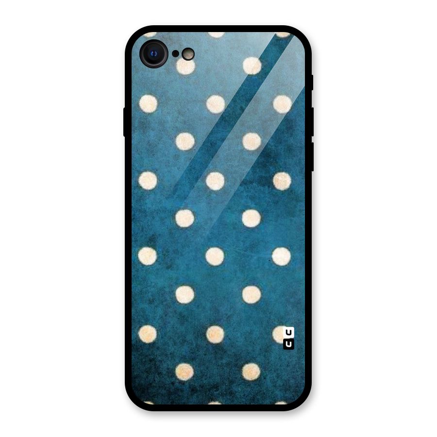Classic Blue Polka Glass Back Case for iPhone 7