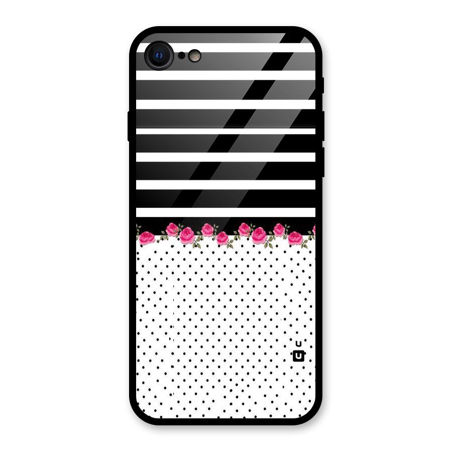 Classic Polka Stripes Glass Back Case for iPhone 7