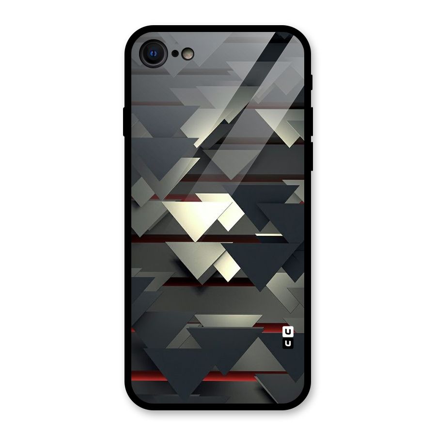Classic Triangles Design Glass Back Case for iPhone 7