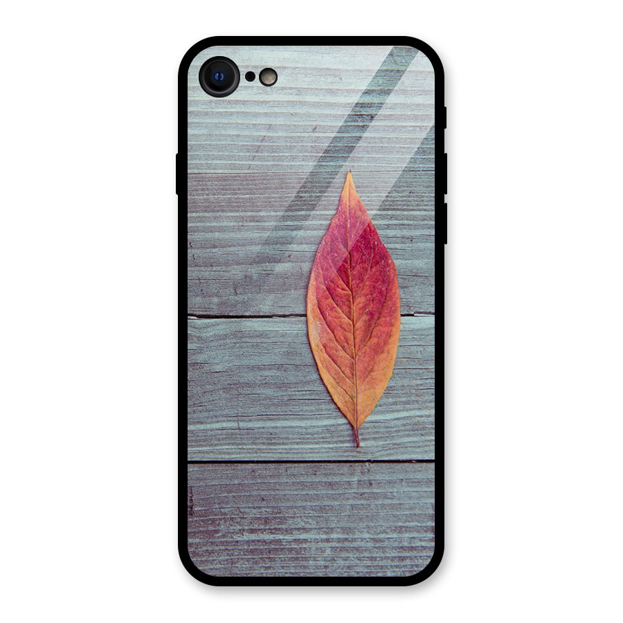 Classic Wood Leaf Glass Back Case for iPhone 7