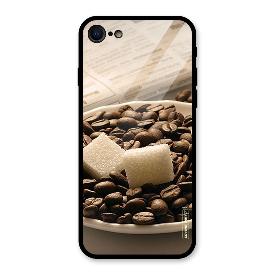 Coffee And Sugar Cubes Glass Back Case for iPhone 7