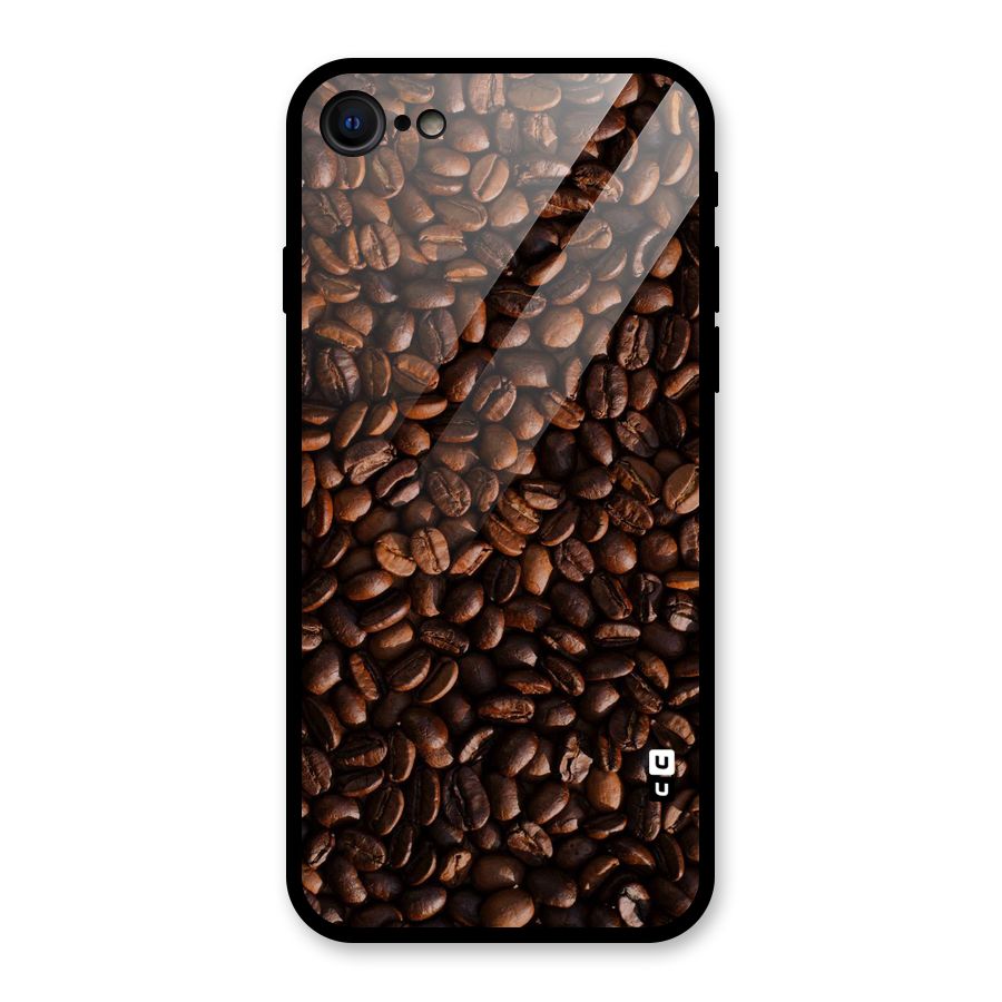 Coffee Beans Scattered Glass Back Case for iPhone 7