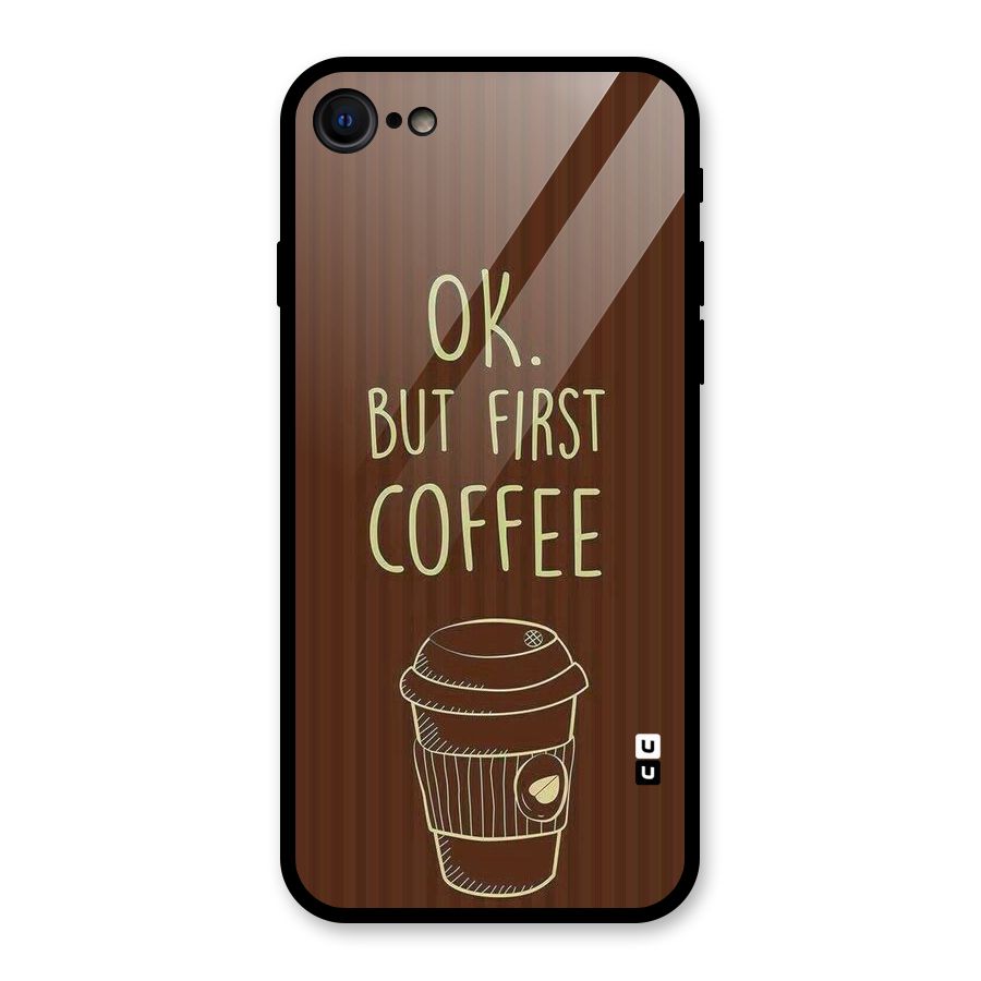 Coffee Stripes Glass Back Case for iPhone 7