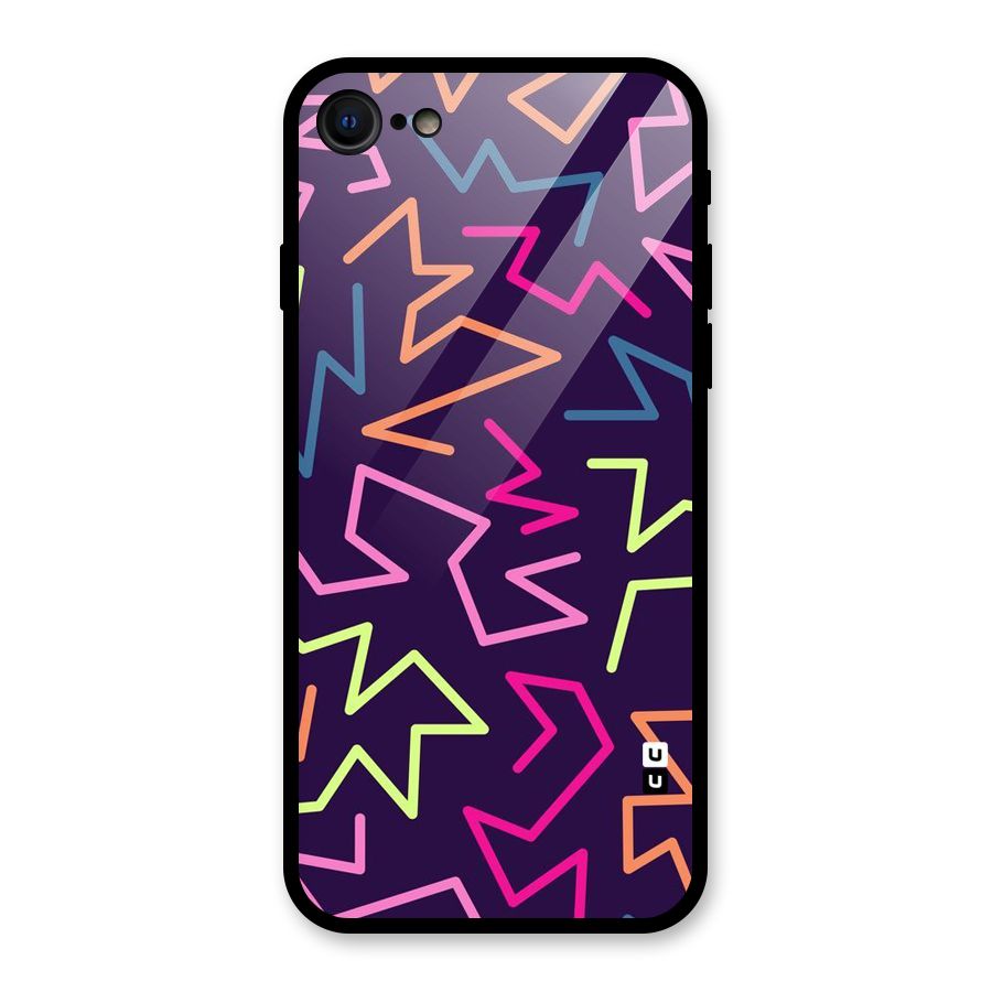 Colored Lines Glass Back Case for iPhone 7