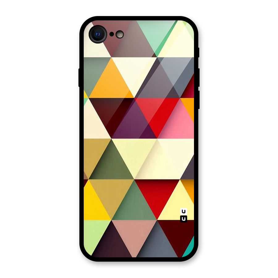 Colored Triangles Glass Back Case for iPhone 7