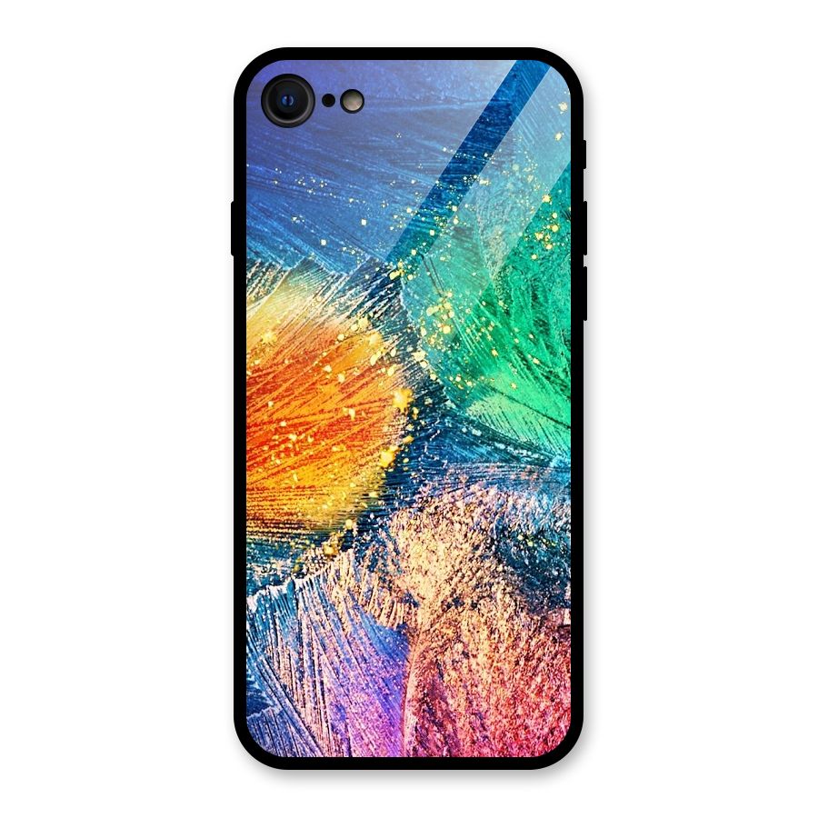 Colorful Leafs Vibrant Glass Back Case for iPhone 7
