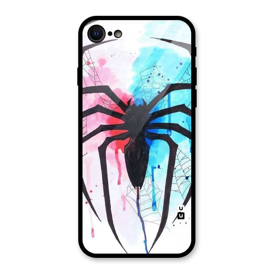 Colorful Web Glass Back Case for iPhone 7