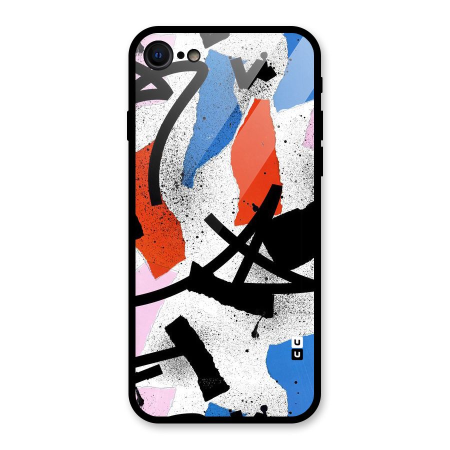 Coloured Abstract Art Glass Back Case for iPhone 7