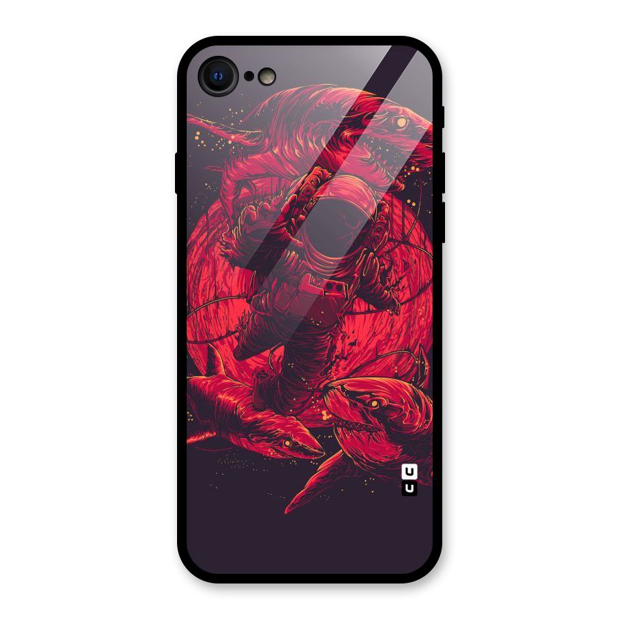 Coloured Spaceman Glass Back Case for iPhone 7