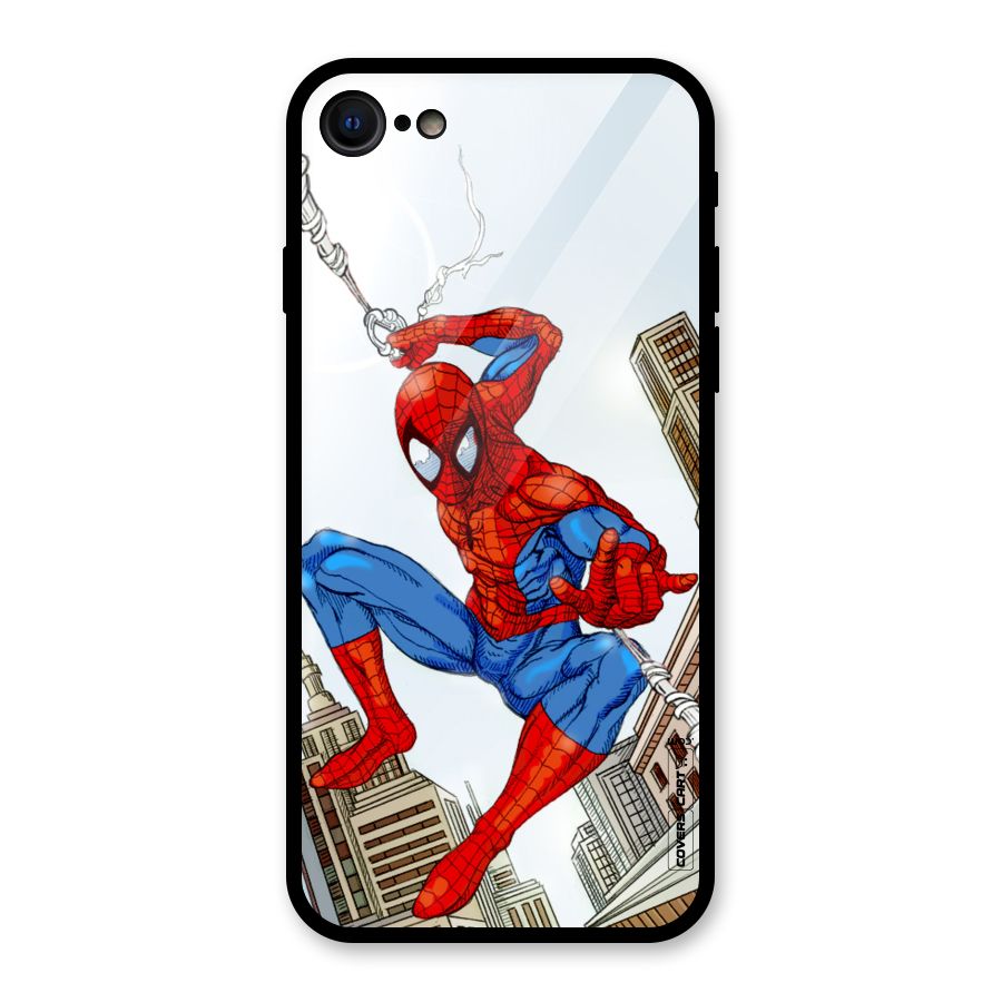Comic Spider Man Glass Back Case for iPhone 7