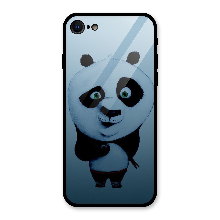 Confused Cute Panda Glass Back Case for iPhone 7