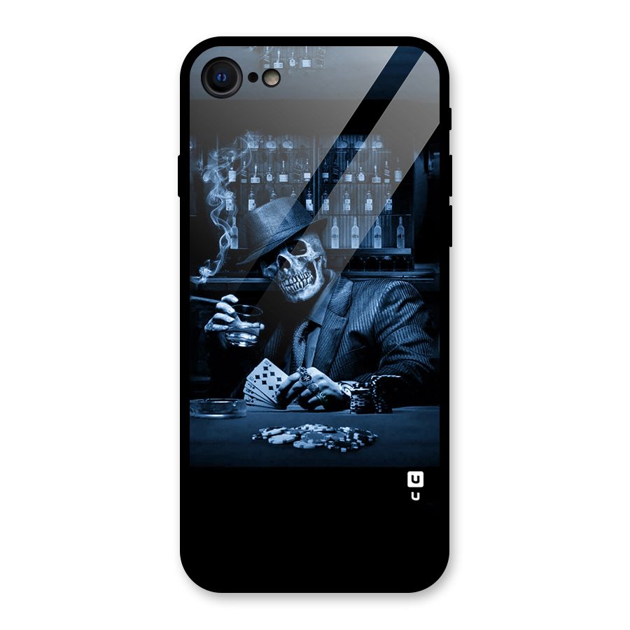 Cool Skull Cards Glass Back Case for iPhone 7