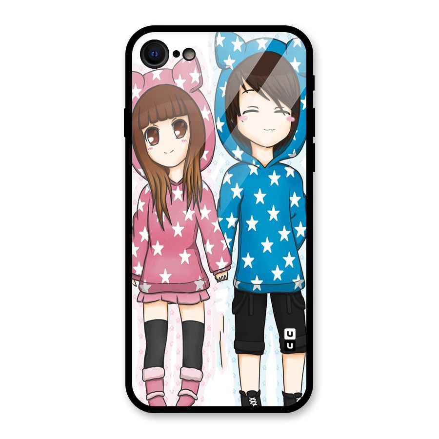 Couple In Stars Glass Back Case for iPhone 7