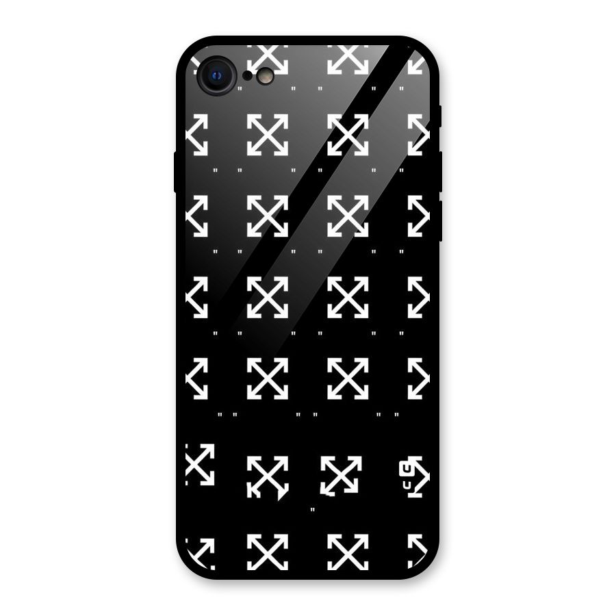 Cross Arrow Black Glass Back Case for iPhone 7