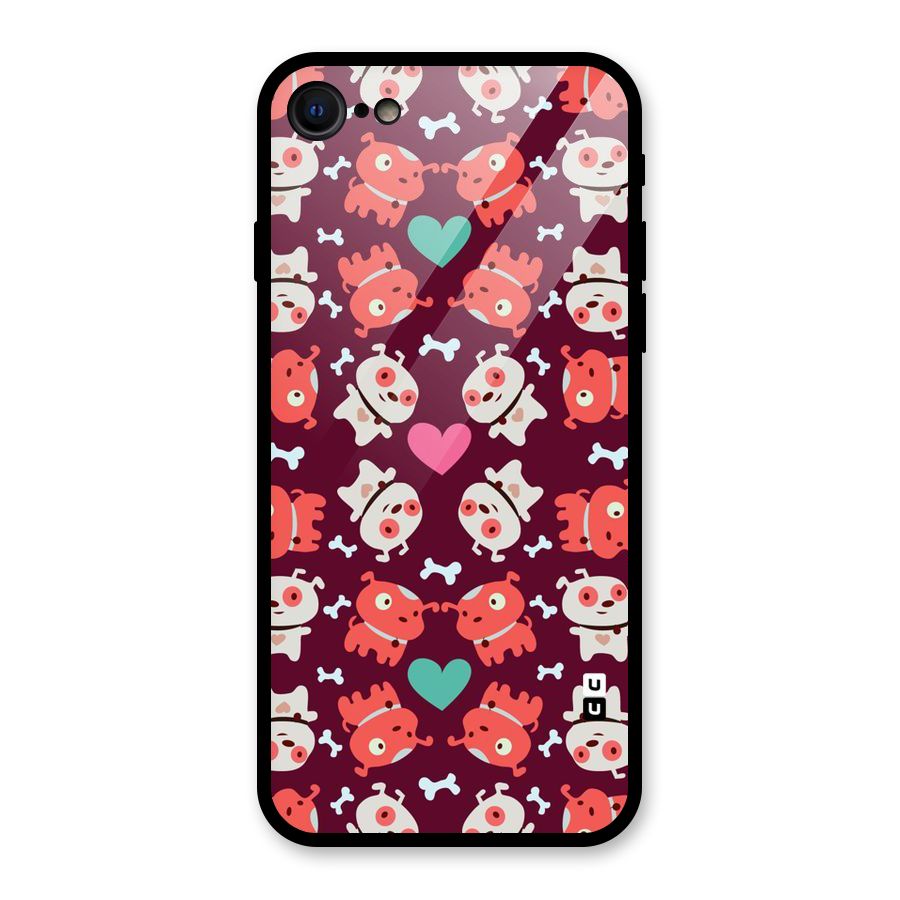 Cut Dog Design Glass Back Case for iPhone 7