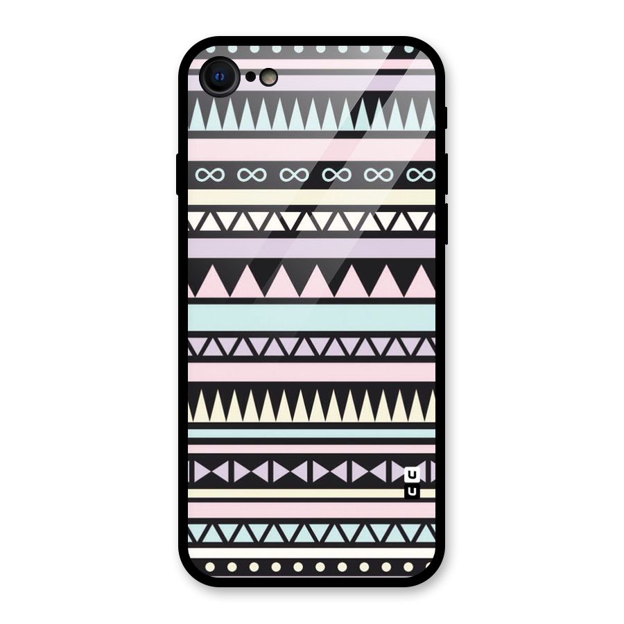Cute Chev Pattern Glass Back Case for iPhone 7
