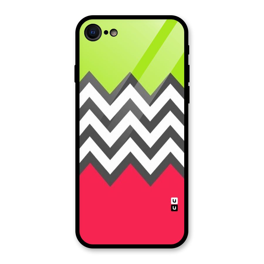 Cute Chevron Glass Back Case for iPhone 7