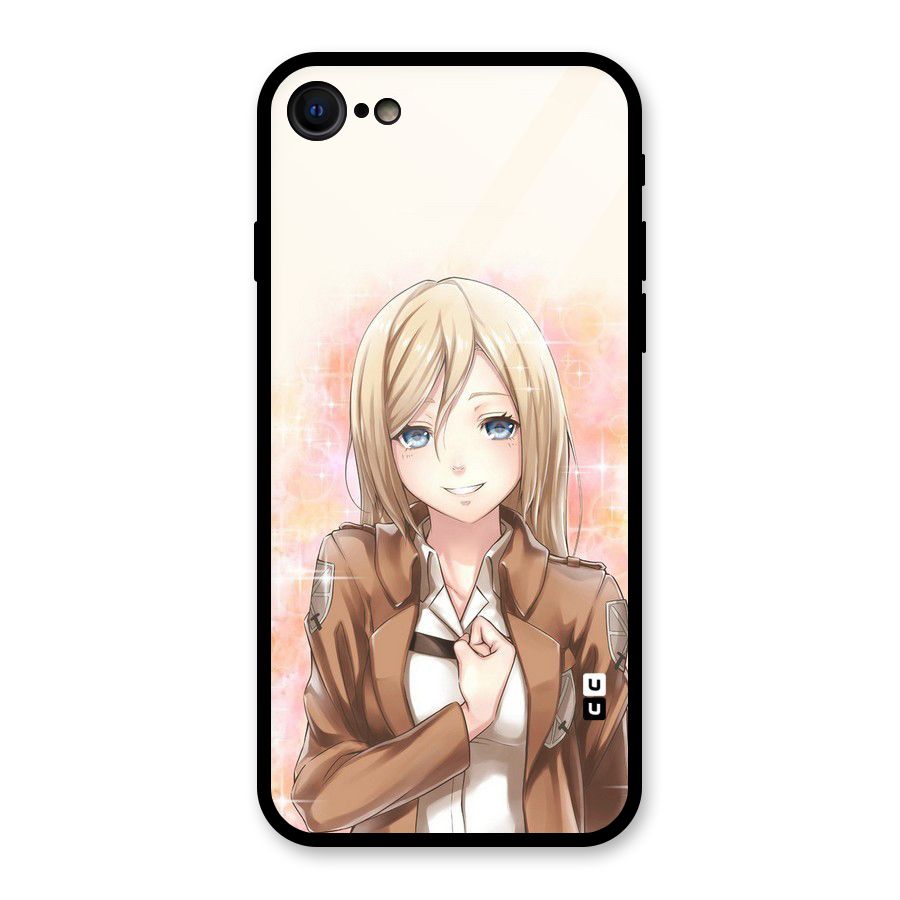 Cute Girl Art Glass Back Case for iPhone 7