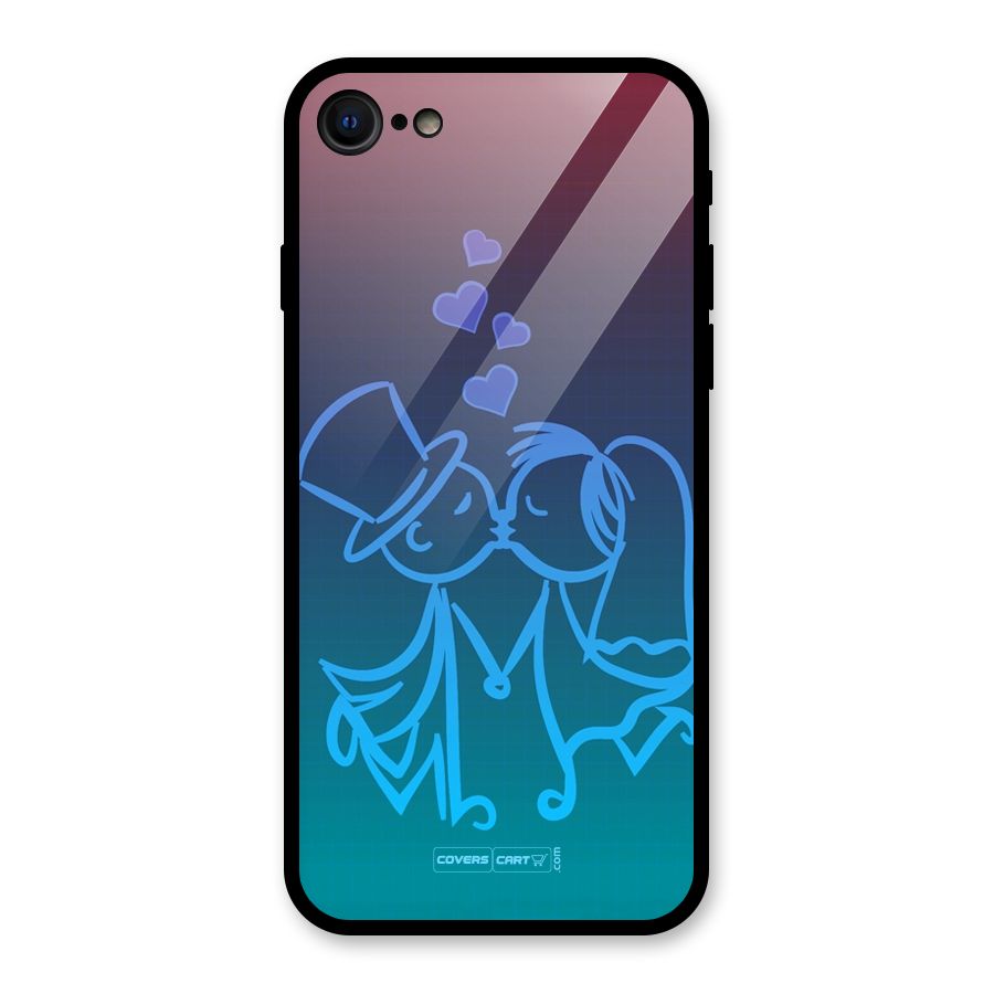 Cute Love Glass Back Case for iPhone 7