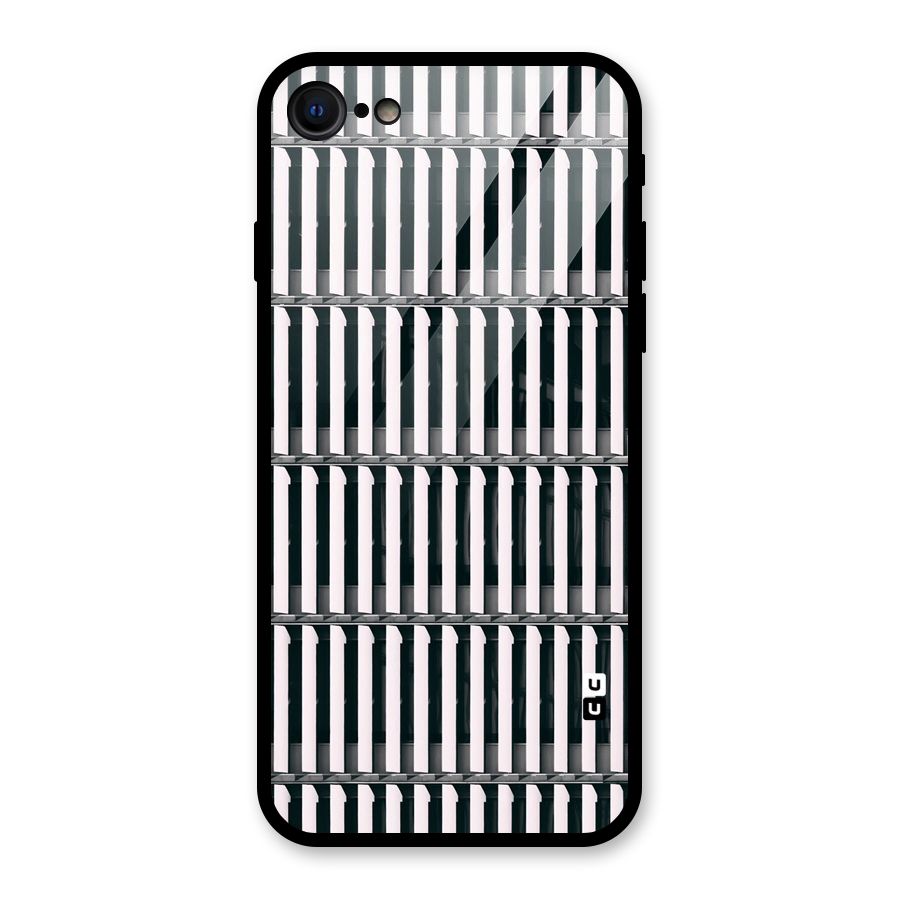 Dark Lines Pattern Glass Back Case for iPhone 7