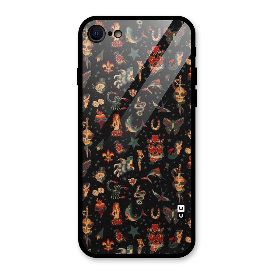 Dark Pattern Glass Back Case for iPhone 7