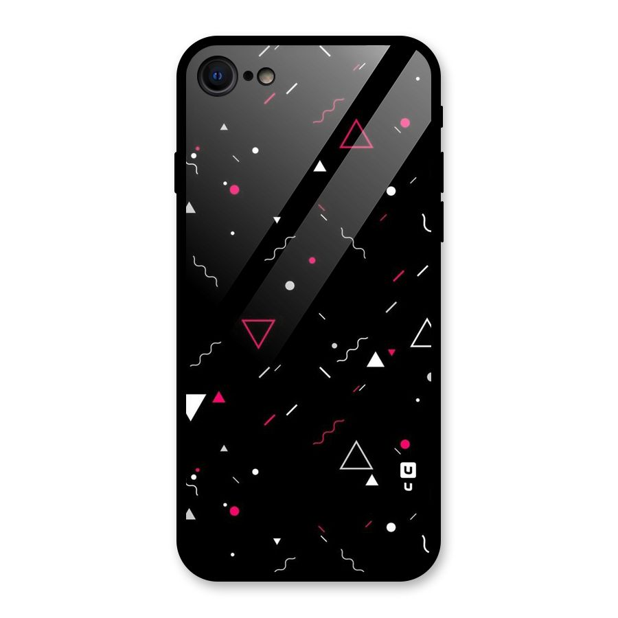 Dark Shapes Design Glass Back Case for iPhone 7