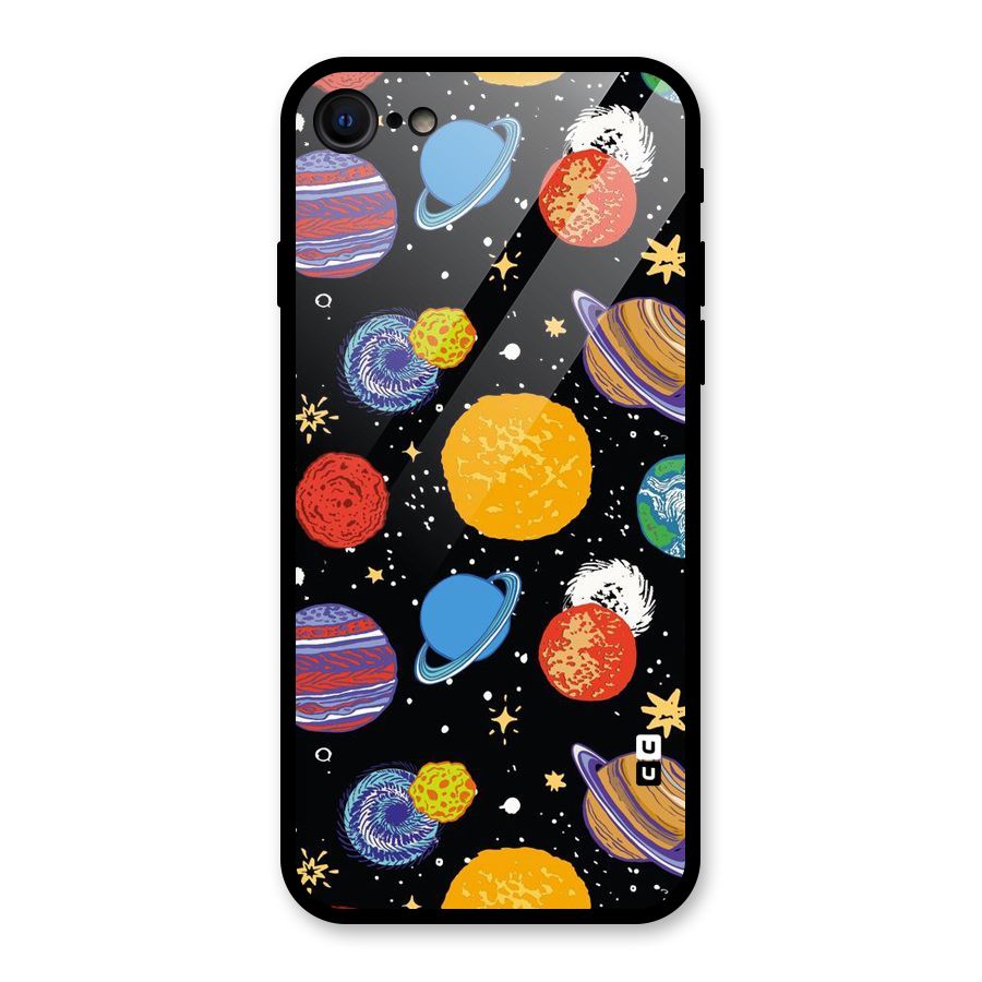Designer Planets Glass Back Case for iPhone 7