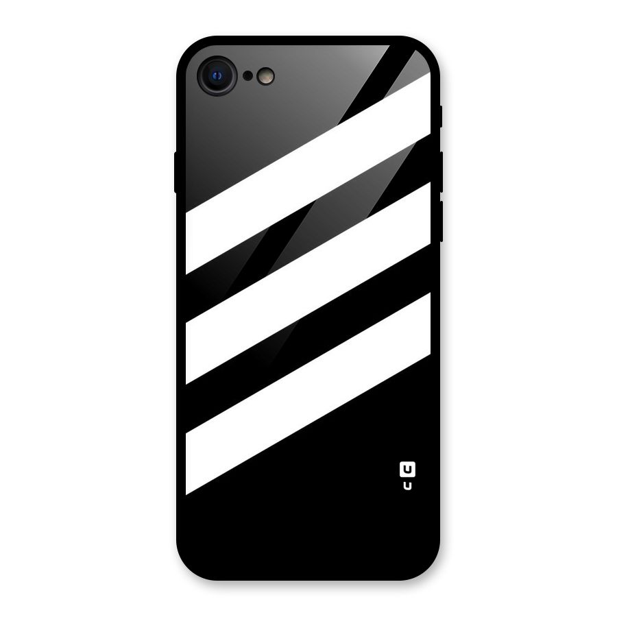 Diagonal Classic Stripes Glass Back Case for iPhone 7