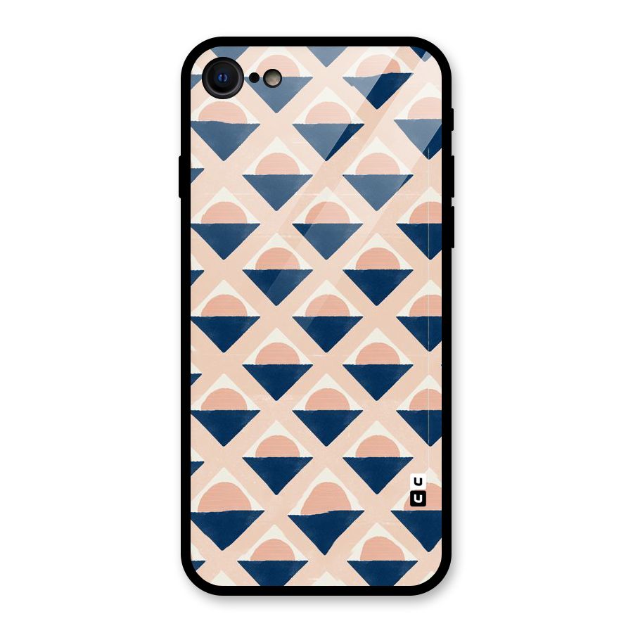 Diamond Circle Pattern Glass Back Case for iPhone 7