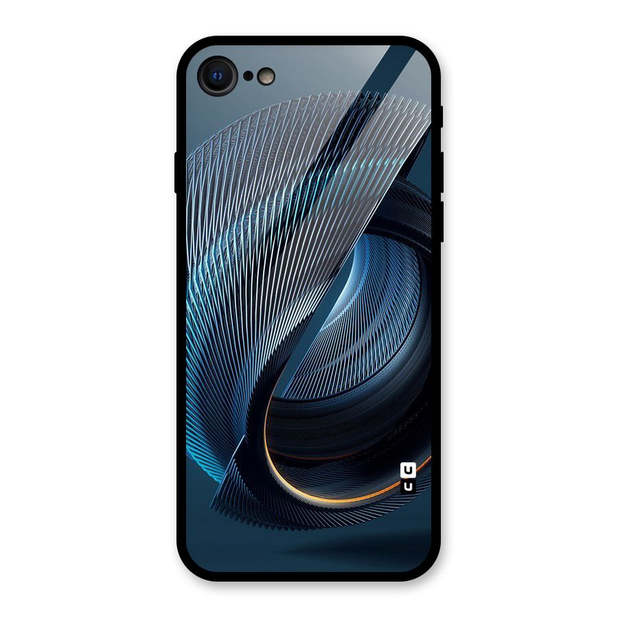 Digital Circle Pattern Glass Back Case for iPhone 7