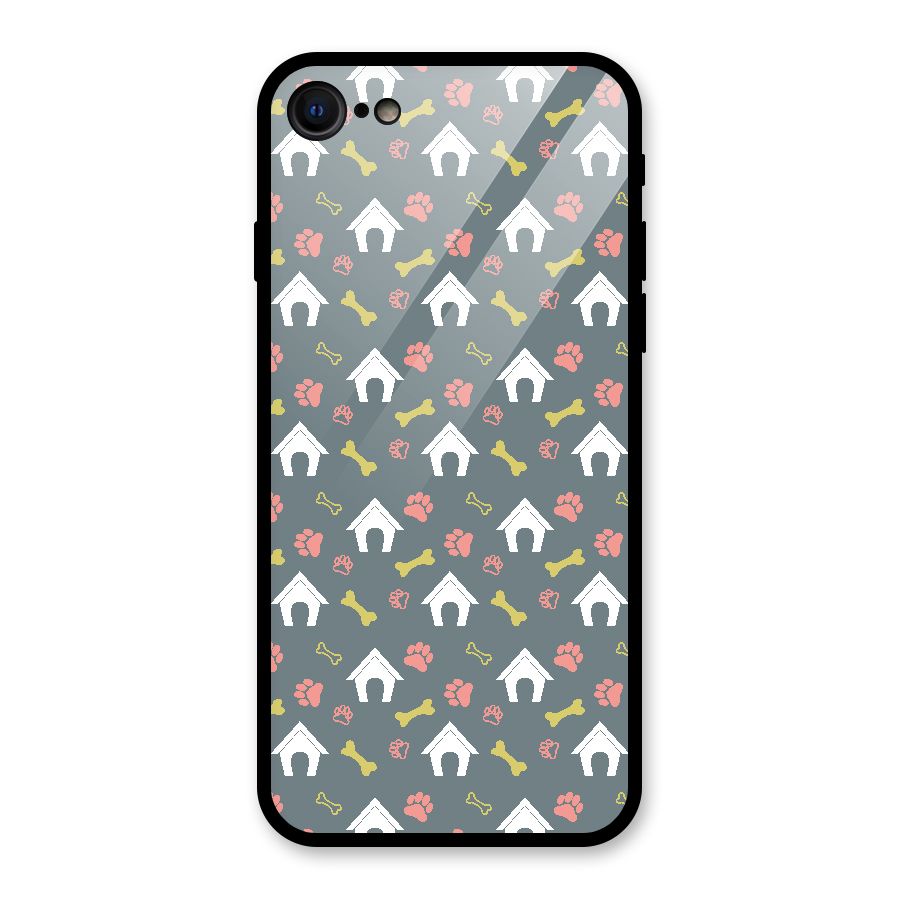 Dog Pattern Glass Back Case for iPhone 7
